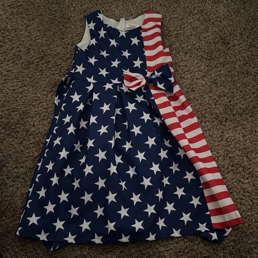 Starry Night Kids Dress with Stripes